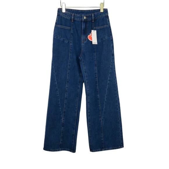 Cider Dark Wash High Rise Dad Jeans Wide Leg Jeans Size S 28" - Picture 7 of 11